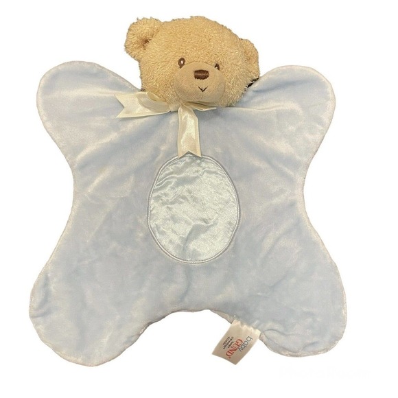 Baby Gund Blue Tan Teddi Satineesnug Bear Lovey Lovie Security Blanket C… - Picture 1 of 5